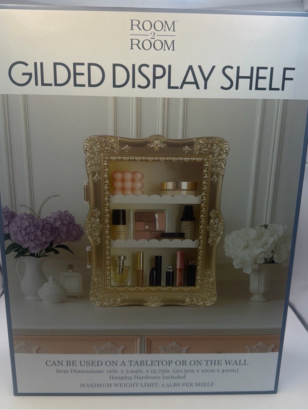 Room 2 Room Gold Gilded Display Shelf
